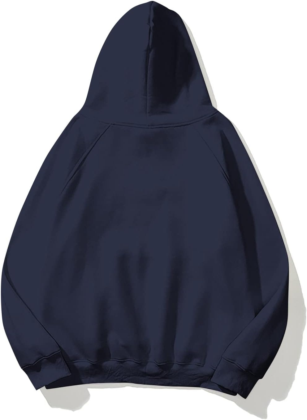 Women Solid Basic Fleece Letter Loose Hoodie Sweatshirt Long Sleeve Kangaroo Pocket Drop Shoulder Pullovers Top - Image 2