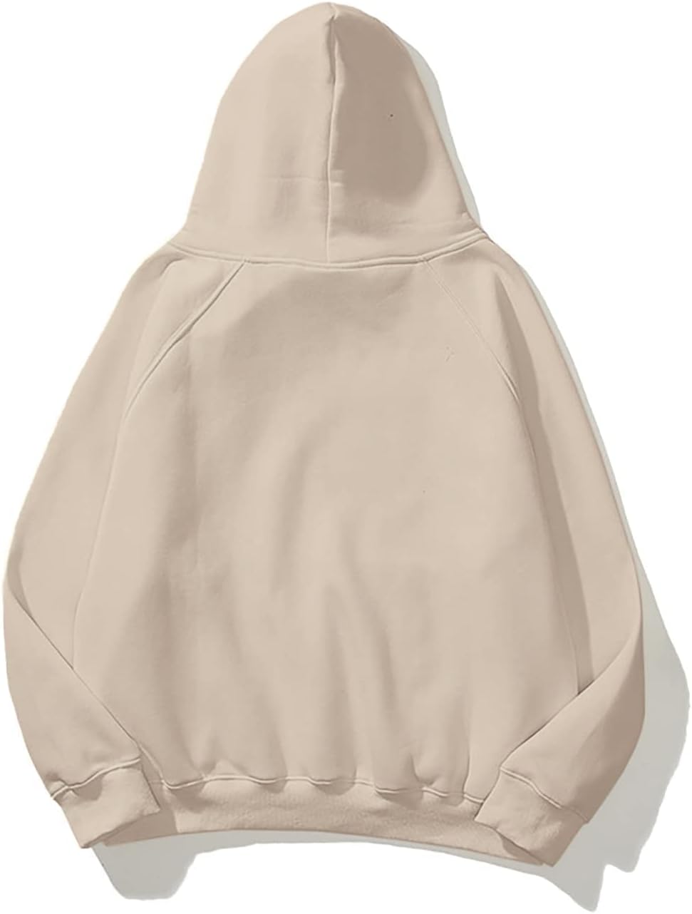 Women Solid Basic Fleece Letter Loose Hoodie Sweatshirt Long Sleeve Kangaroo Pocket Drop Shoulder Pullovers Top - Image 2