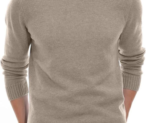 Men Crewneck Sweater Soft Casual Sweaters for Men Classic Pullover Sweaters with Ribbing Edge