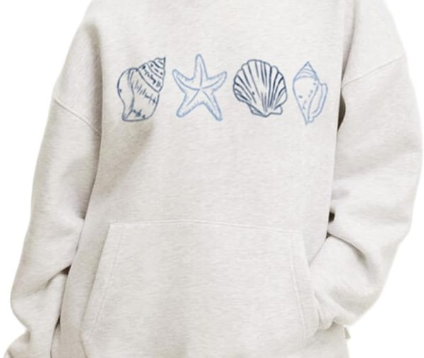 Cute Hoodies for Teen Girls Women  Floral Graphic  Sweatshirt Long Sleeve Aesthetic Preppy Clothes