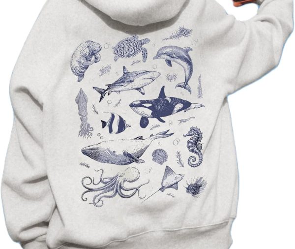 Cute Hoodies for Teen Girls Women  Floral Graphic  Sweatshirt Long Sleeve Aesthetic Preppy Clothes