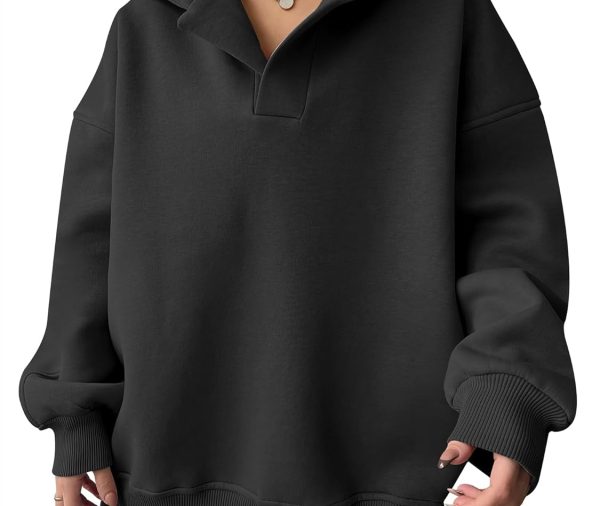 Womens  Hoodies V Neck Sweatshirts Fleece Long Sleeve Pullover  Clothes 2025 Fall Trendy Outfits