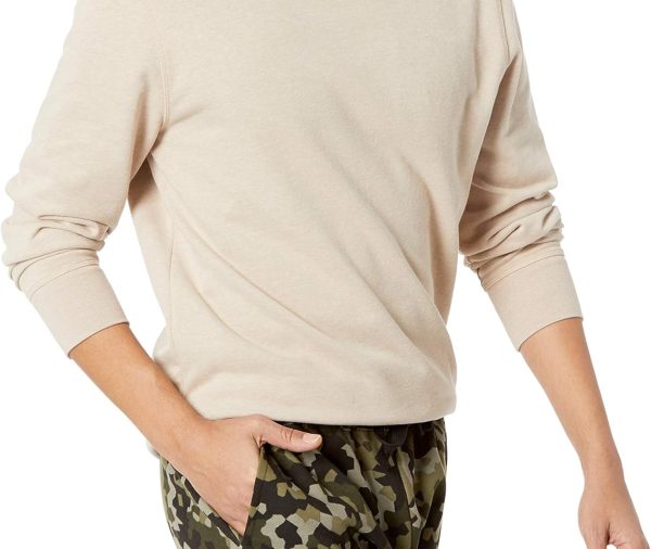 Men Long-Sleeve Lightweight Fleece French Terry Crewneck Sweatshirt