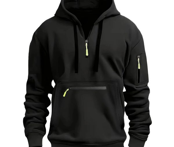 Hoodies for Men Zip Up Casual Sports Pullover Mens Solid Color Zipper Pocket Long Sleeve Hooded Sweatshirts Top